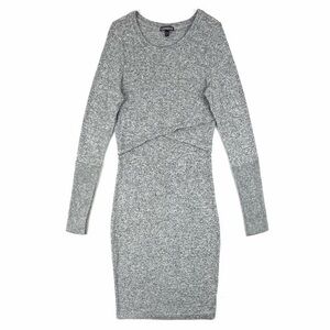 Express Heather Gray Long Sleeve Dress